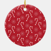 Candy Canes and Snowflakes Dog Photo Ornament (Achterkant)