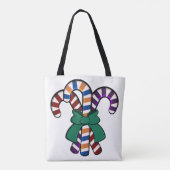 Candy Canes boeket - groen lint Draagtas (Achterkant)