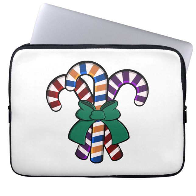 Candy Canes boeket - groen lint Laptop Sleeve (Voorkant)