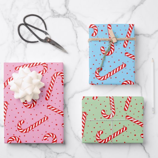 Candy Canes Christmas Design Inpakpapier Vel (Voorkant)