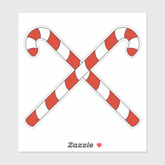 Candy Canes Crossed Sticker (Vel)
