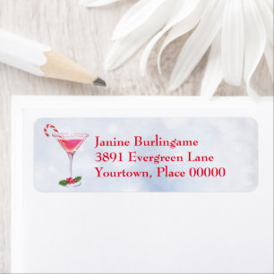 Candy Canes en Cocktail Kerstmis Retouradres Etiket
