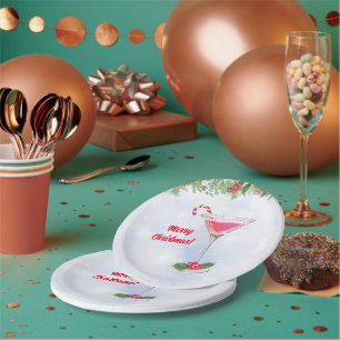 Candy Canes en Cocktails Christmas Holiday Party Papieren Bordje