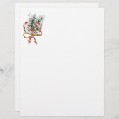 Candy Canes en Greenery Letterhead Briefhoofd (Voorkant / Achterkant)