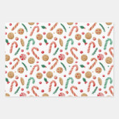 Candy Canes en kerstkoekjes Inpakpapier Vel (Voorkant)