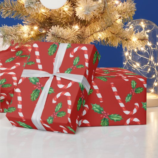 Candy Canes en Mistletoe Cadeaupapier (Feestdagen)