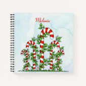 Candy Canes en Vines Christmas Notitieboek (Voorkant)