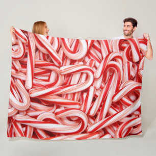 Candy Canes Fleece Blanket