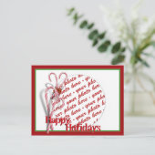 Candy Canes Foto Lijst Briefkaart (Staand voorkant)