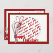 Candy Canes Foto Lijst Briefkaart (Voorkant / Achterkant)