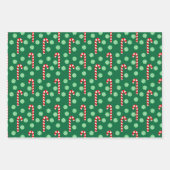 Candy Canes Gingerbread Mannen Stocking Kerstmis Inpakpapier Vel (Voorkant 3)