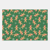 Candy Canes Gingerbread Mannen Stocking Kerstmis Inpakpapier Vel (Voorkant)