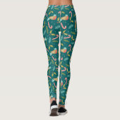 Candy Canes Holly Pine Boughs Birds Leggings (Achterkant)