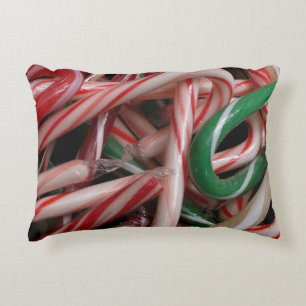 Candy Canes kerstfeestay White Green en Red Accent Kussen