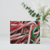 Candy Canes kerstfeestay White Green en Red Briefkaart (Staand voorkant)