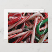 Candy Canes kerstfeestay White Green en Red Briefkaart (Voorkant / Achterkant)