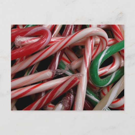 Candy Canes kerstfeestay White Green en Red Feestdagenkaart (Voorkant)