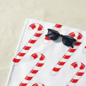 Candy Canes op het strand handdoek (In situ)