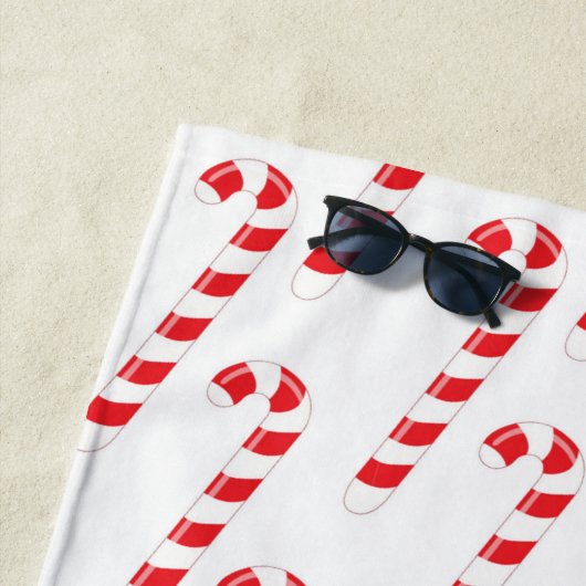 Candy Canes op het strand handdoek (In situ)