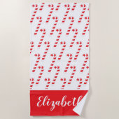 Candy Canes op het strand handdoek (Voorkant)
