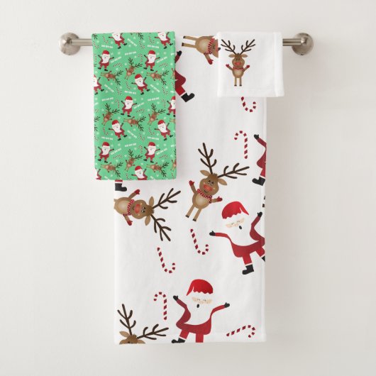 Candy Canes Pattern Bad Handdoek (Insitu)