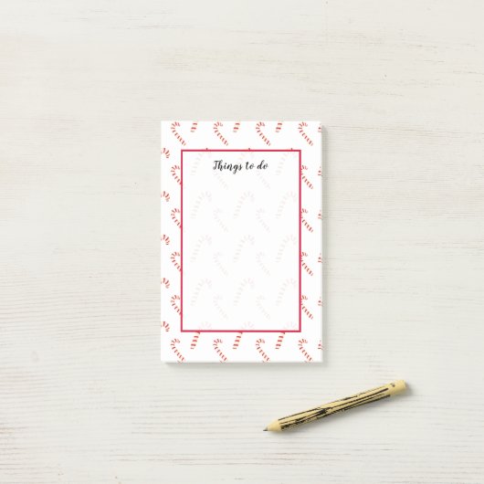 Candy Canes Pattern Post-it® Notes (Op bureau)