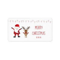 Candy Canes Red Cute Santa Claus Reindeer