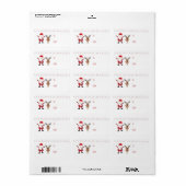 Candy Canes Red Cute Santa Claus Reindeer Etiket (Full Sheet)
