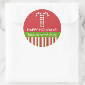 Candy Canes rood groen Voedselpot Label (Tas)