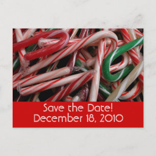 Candy Canes Save the Date Briefkaart
