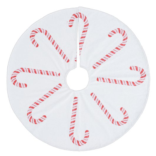 Candy Canes Tree Skirt Fleece Kerstboom Rok (Voorkant)