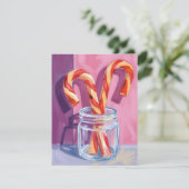 Candy Canes | Vintage Christmas Feestdagenkaart (Staand voorkant)
