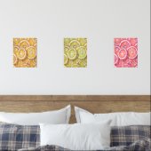 Candy Citrus Swirl – Fun Retro Citrus Candy  Muurkunst Sets (Slaapkamer)