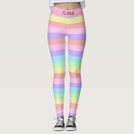 Candy Colored Pastel Striped Decora Kei Leggings