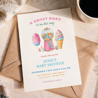 Candy Colorful A Sweet Baby Shower is on the way  Kaart