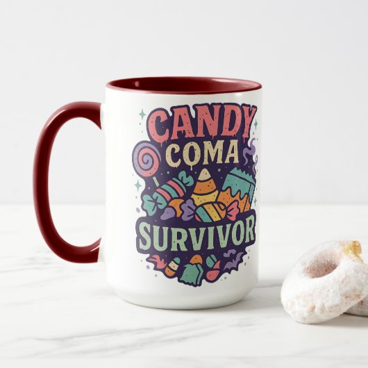 Candy Coma Survivor | Halloween Mok (Met donut)