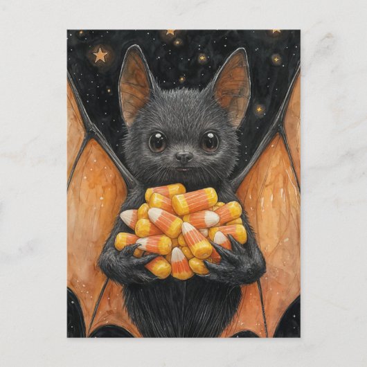 Candy Corn Bat Briefkaart (Voorkant)
