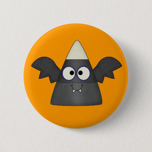 Candy Corn Bat Ronde Button 5,7 Cm (Voorkant)