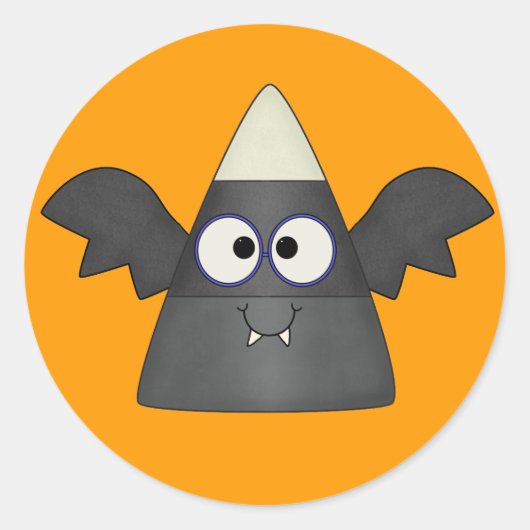 Candy Corn Bat Ronde Sticker (Voorkant)
