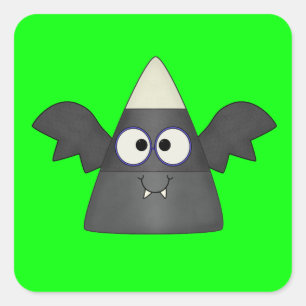 Candy Corn Bat Vierkante Sticker