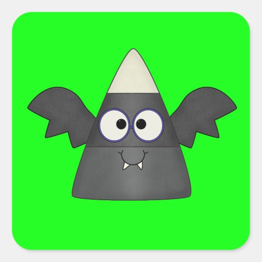 Candy Corn Bat Vierkante Sticker (Voorkant)