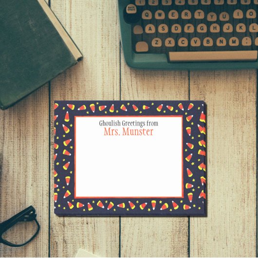 Candy Corn Border Gepersonaliseerde Halloween Post-it® Notes