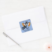 Candy Corn Cat Angel Vierkante Sticker (Envelop)