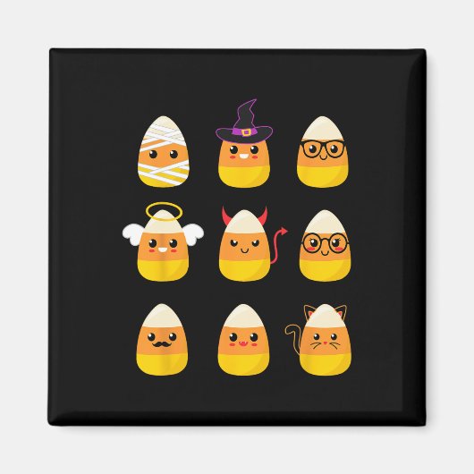 Candy Corn Costume Characters - Cute Halloween Kin Magneet (Voorkant)