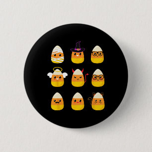 Candy Corn Costume Characters - Cute Halloween Kin Ronde Button 5,7 Cm