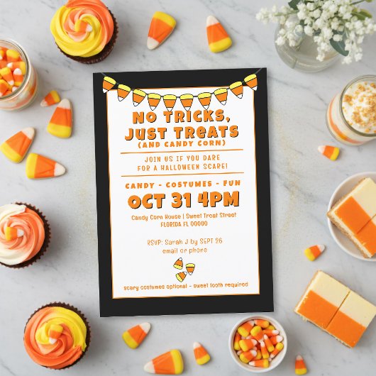 Candy Corn Costume fête Halloween Invitation