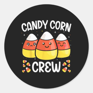Candy Corn Crew Halloween Kostuum Mannen Vrouwen V Ronde Sticker