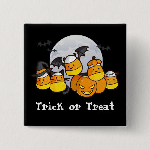 Candy Corn Critters Vierkante Button 5,1 Cm