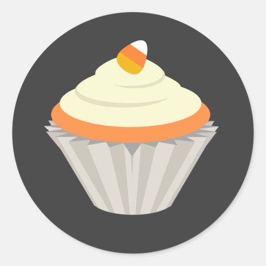 Candy Corn Cupcake Halloween Sticker (Voorkant)