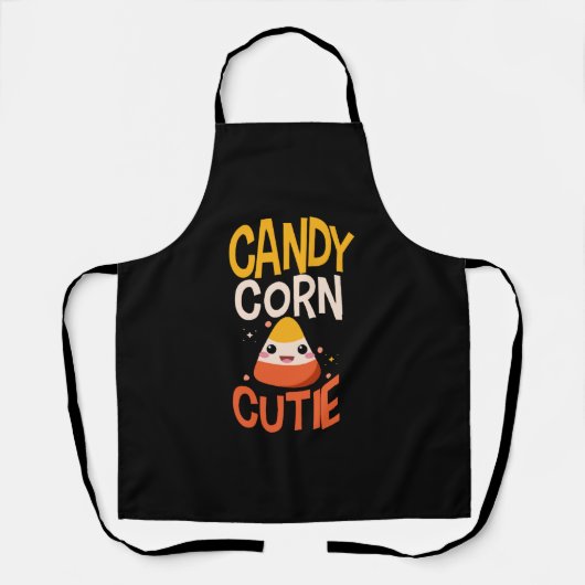 Candy Corn Cutie Kind Kinder Halloween Outfit Schort (Voorkant)